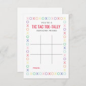 Tic Tac Toe Valentineカードまたはラベル ノートカード (正面/裏面)