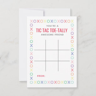 Tic Tac Toe Valentineカードまたはラベル ノートカード
