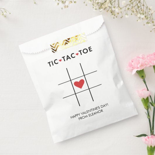 Tic Tac Toe Valentine, Kids School Classroom フェイバーバッグ (封をした状態)