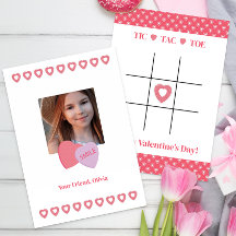 Tic Tac Toe Valentine Photo Classroomカード