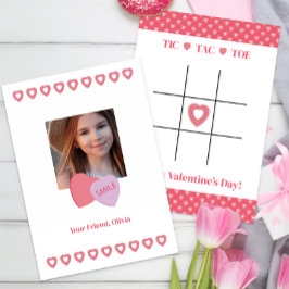 Tic Tac Toe Valentine Photo Classroomカード サンキューカード