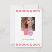 Tic Tac Toe Valentine Photo Classroomカード サンキューカード (裏面)