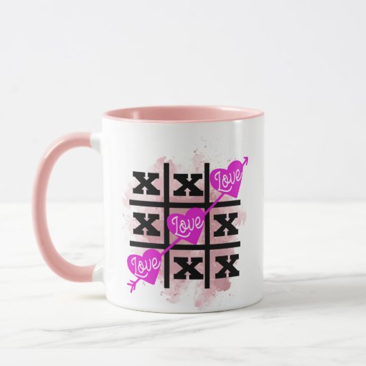 Tic Tac Toe Valentinesハートギフト マグカップ (左)