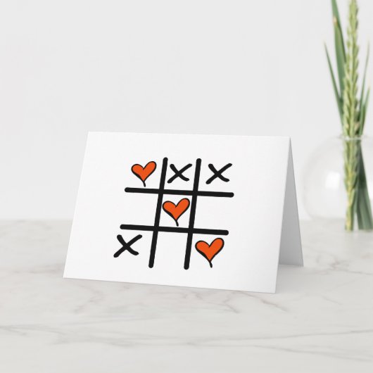 Tic Tac Toe Valentine's Dayカード カード (正面)
