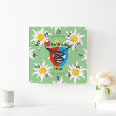 Ticino Schweiz Suisse Svizzera Svizra Uhr スクエア壁時計 (ホーム)