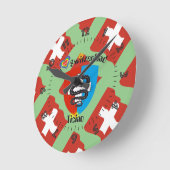 Ticino Schweiz Suisse Svizzera Svizra Uhr ラウンド壁時計 (傾斜)