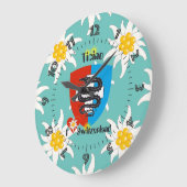 Ticino Schweiz Suisse Svizzera Svizra Uhr ラージ壁時計 (傾斜)