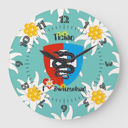 Ticino Schweiz Suisse Svizzera Svizra Uhr ラージ壁時計 (正面)