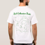 Tick Collection Tools Tシャツ<br><div class="desc">このTシャツは、ダニの研究・採集を行うフィールドワーカーのためにデザインされた特別な一枚です。

前面の左胸には、クラシックな雰囲気の「Tick Researcher（ダニ研究者）」ロゴをシンプルに配置。背面には、ダニ採集に欠かせない道具たち（フランネル、ピンセット、採集チューブ、ブーツなど）をわかりやすく描いたイラストを大きくプリントしました。

🔬 フィールドで本当に役立つ装備を図解で紹介！
🧪 研究者・昆虫好き・アウトドア愛好家におすすめ
👕 ソフトで着心地の良い生地、普段使いにも◎

自然の中で活躍するあなたをサポートする、実用性とユーモアを兼ね備えたTシャツです。
「研究者魂」をさりげなくアピールしてみませんか？</div>