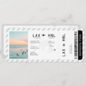 Ticket Plane Surprise Trip Travel Boarding Pass 招待状 (正面/裏面)