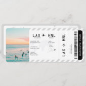 Ticket Plane Surprise Trip Travel Boarding Pass 招待状 (正面/裏面)