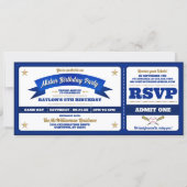 Ticket Style Baseball Birthday Party 招待状 (正面)