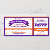 Ticket Style Baseball Birthday Party 招待状 (正面)