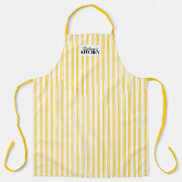 Ticking Stripe Vintage Farmhouse Mustard Yellow エプロン