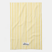 Ticking Stripe Vintage Farmhouse Yellow キッチンタオル (縦)