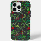 ticktoe pattern.GREEN.B2 DGrey BG Case-Mate iPhoneケース (裏面)