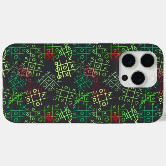ticktoe pattern.GREEN.B2 DGrey BG Case-Mate iPhoneケース (裏面 (横))