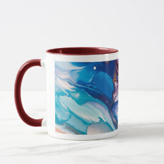 Tidal Bloom – 流動するインクと樹脂の抽象芸術 マグカップ