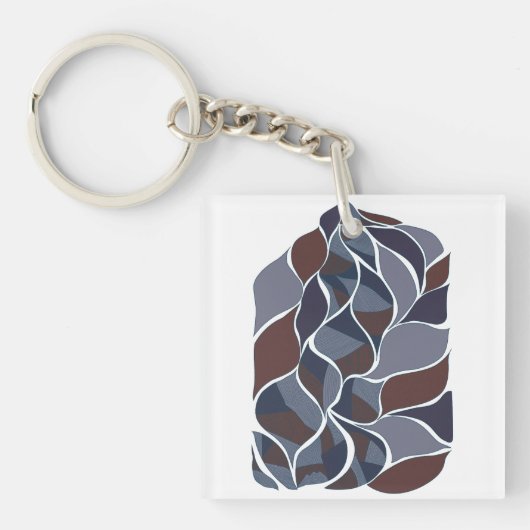 Tidal Echoes – Abstract Earth-Tone Art Tee | KRAAL キーホルダー (正面)