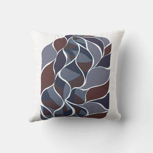 Tidal Echoes – Abstract Earth-Tone Art Tee | KRAAL クッション (裏面)