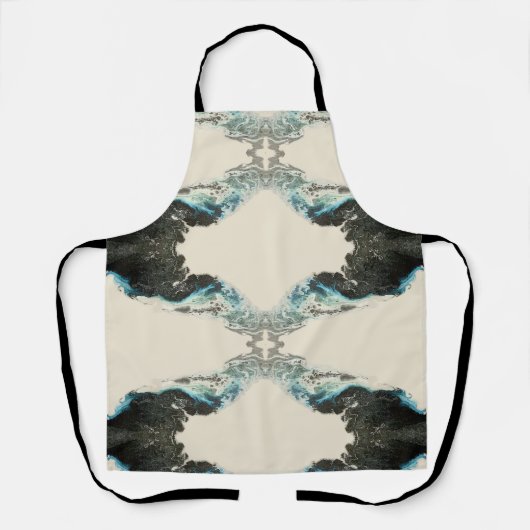 Tidal Echoes — Abstract Fluid Ink Pattern エプロン (正面)