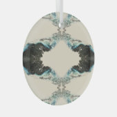 Tidal Echoes — Abstract Fluid Ink Pattern ガラスオーナメント (正面右)