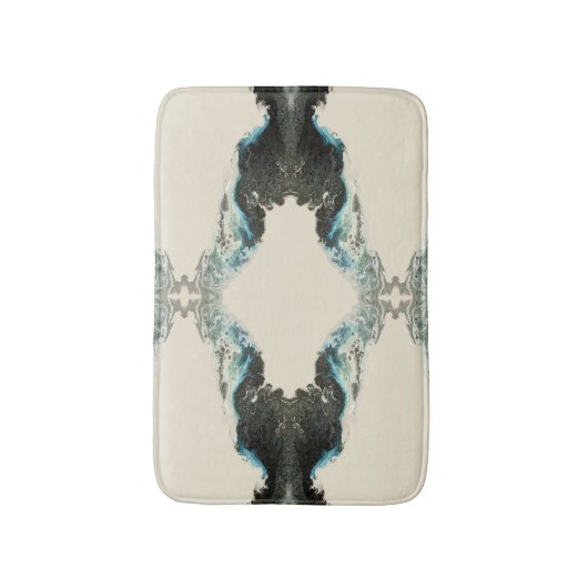 Tidal Echoes — Abstract Fluid Ink Pattern バスマット (正面縦)