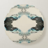 Tidal Echoes — Abstract Fluid Ink Pattern ラウンドクッション (正面)