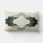 Tidal Echoes — Abstract Fluid Ink Pattern ランバークッション (裏面)