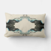 Tidal Echoes — Abstract Fluid Ink Pattern ランバークッション (正面)