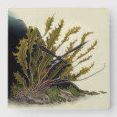 Tidal Fronds スクエア壁時計 (正面)