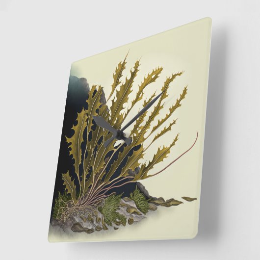 Tidal Fronds スクエア壁時計 (傾斜)