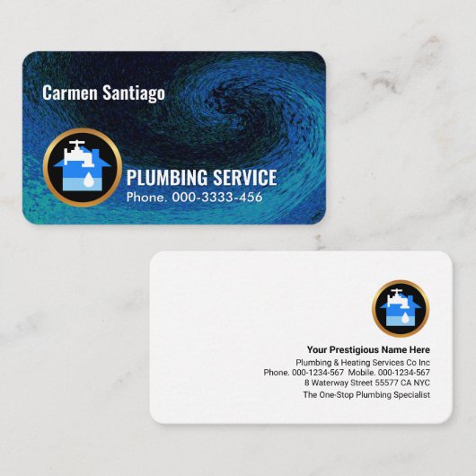 Tidal Wave Plumbing Waters 名刺 (正面/裏面)