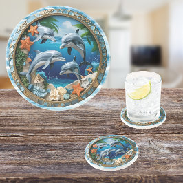 Tide Treasures Round Sandstone コースター