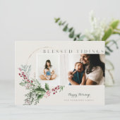 Tidings賛美 Water Color緑のリース写真 シーズンカード (スタンド正面)