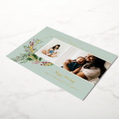 Tidings賛美 Water Color緑のリース写真 箔シーズンカード (回転した状態)