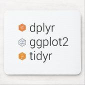 Tidyverseの図書館: dplyr、ggplot2のtidyr マウスパッド (正面)