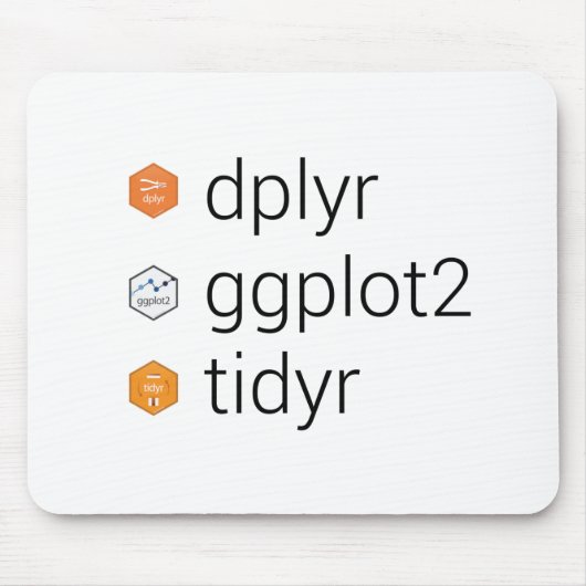 Tidyverseの図書館: dplyr、ggplot2のtidyr マウスパッド (正面)