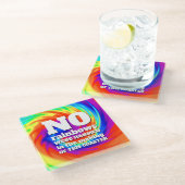 TieおもしろいDyeの虹が傷つけられた… ガラスコースター (アングル)