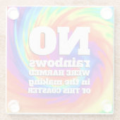 TieおもしろいDyeの虹が傷つけられた… ガラスコースター (裏面)