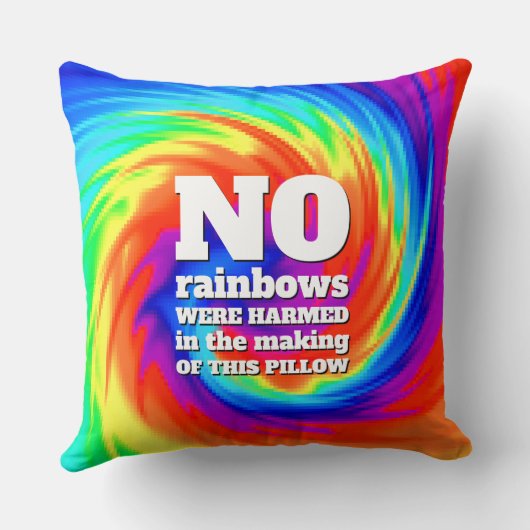 TieおもしろいDyeの虹が傷つけられた… クッション (裏面)