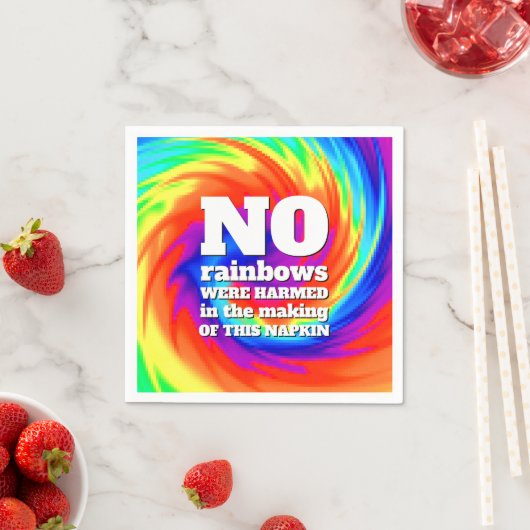 TieおもしろいDyeの虹が傷つけられた… スタンダードカクテルナプキン (インサイチュ)