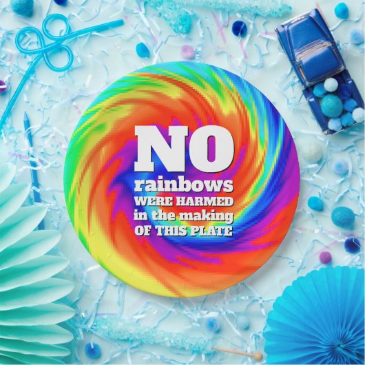 TieおもしろいDyeの虹が傷つけられた… ペーパープレート (パーティー)