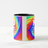 TieおもしろいDyeの虹が傷つけられた… マグカップ (中央)