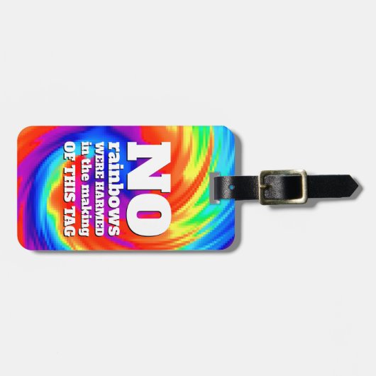 TieおもしろいDyeの虹が傷つけられた… ラゲッジタグ (正面横)