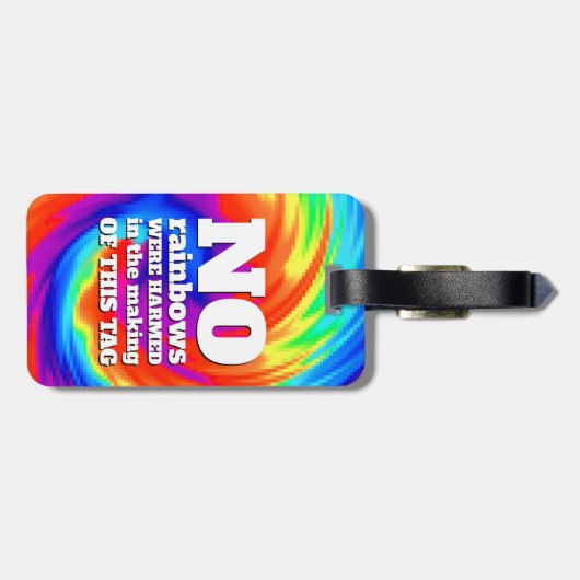 TieおもしろいDyeの虹が傷つけられた… ラゲッジタグ (裏面横)