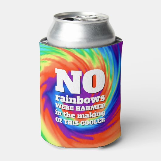 TieおもしろいDyeの虹が傷つけられた… 缶クーラー (缶正面)