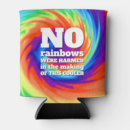 TieおもしろいDyeの虹が傷つけられた… 缶クーラー (正面)