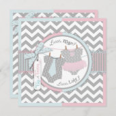 TieまたはTutu & Chevronプリント性別によるパーティーの表示 招待状 (正面/裏面)