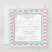 TieまたはTutu & Chevronプリント性別によるパーティーの表示 招待状 (裏面)